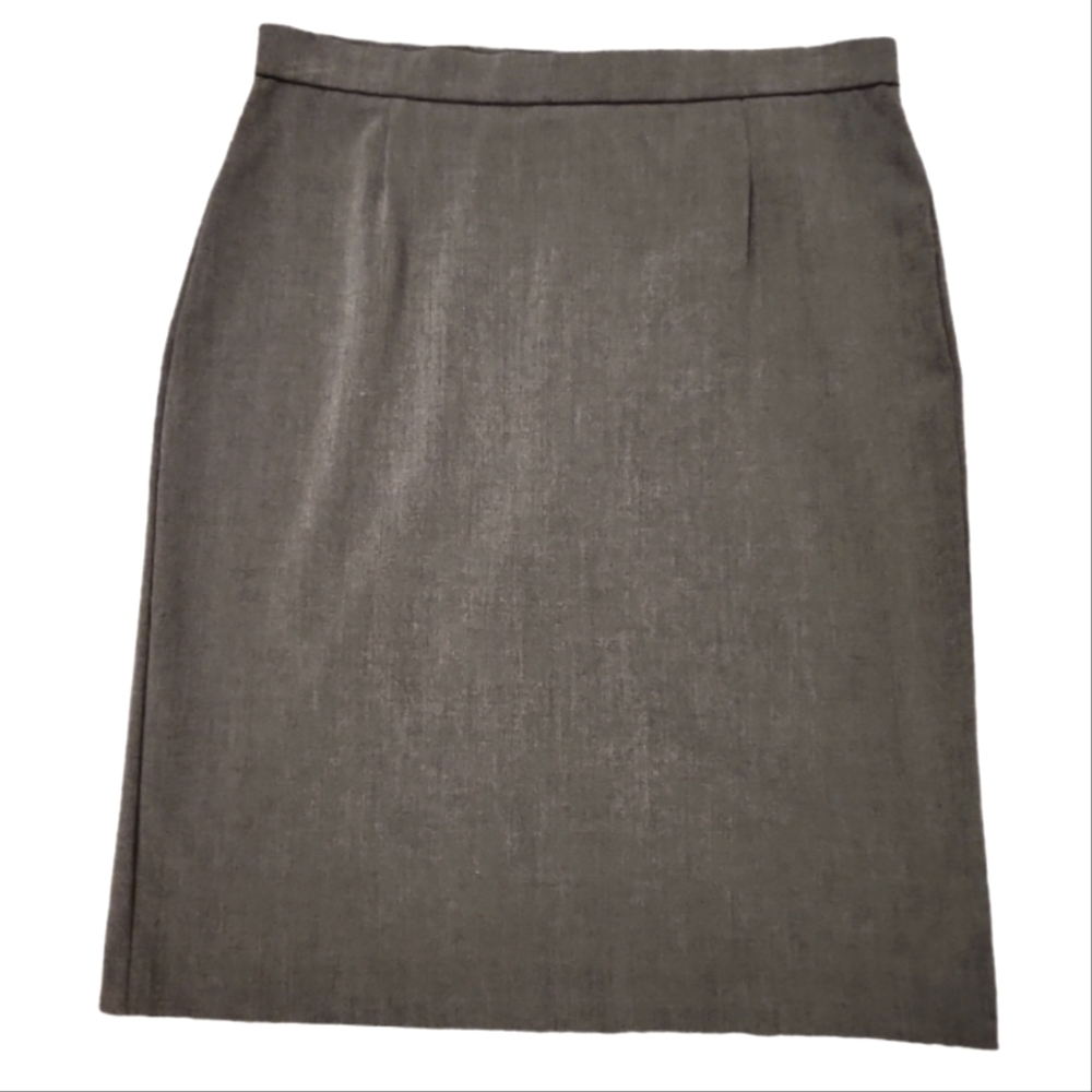 Briggs Gray Pencil/Dress Skirt with Side Zipper and Back Slit Size 12